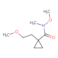 Chemical structure of N-methoxy-1-(2-methoxyethyl)-N-methylcyclopropane-1-carboxamide - CSSB00018914032