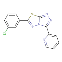 Chemical structure of 2-[6-(3-chlorophenyl)-[1,2,4]triazolo[3,4-b][1,3,4]thiadiazol-3-yl]pyridine - CSSB00121616688