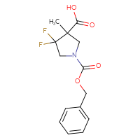 Chemical structure of 1-[(benzyloxy)carbonyl]-4,4-difluoro-3-methylpyrrolidine-3-carboxylic acid - CSSB00046274534