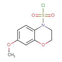 Chemical structure of 7-methoxy-3,4-dihydro-2H-1,4-benzoxazine-4-sulfonyl chloride - CSSB14987122609
