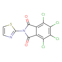 Chemical structure of 4,5,6,7-tetrachloro-2-(1,3-thiazol-2-yl)-2,3-dihydro-1H-isoindole-1,3-dione - CSSB00102608033