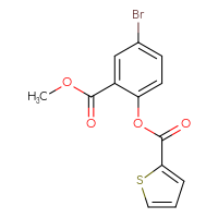 Chemical structure of 4-bromo-2-(methoxycarbonyl)phenyl thiophene-2-carboxylate - CSSB00025728112