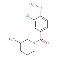 Chemical structure of 1-(3-chloro-4-methoxybenzoyl)-3-methylpiperidine - CSSB00046591823