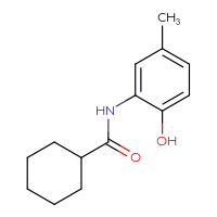 Chemical structure of N-(2-hydroxy-5-methylphenyl)cyclohexanecarboxamide - CSSB00046147307