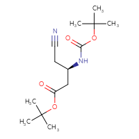 Chemical structure of tert-butyl (3R)-3-{[(tert-butoxy)carbonyl]amino}-4-cyanobutanoate - CSSB00055619538