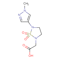 Chemical structure of 2-[5-(1-methyl-1H-pyrazol-4-yl)-1,1-dioxo-1λ⁶,2,5-thiadiazolidin-2-yl]acetic acid - CSSB00138437906