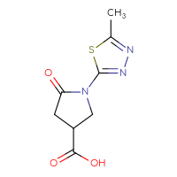 Chemical structure of 1-(5-methyl-1,3,4-thiadiazol-2-yl)-5-oxopyrrolidine-3-carboxylic acid - CSSB00021556438