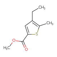 Chemical structure of methyl 4-ethyl-5-methylthiophene-2-carboxylate - CSSB00000148473