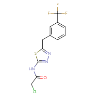 Chemical structure of 2-chloro-N-(5-{[3-(trifluoromethyl)phenyl]methyl}-1,3,4-thiadiazol-2-yl)acetamide - CSSB09307112809