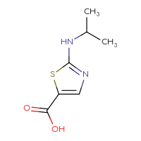 Chemical structure of 2-[(propan-2-yl)amino]-1,3-thiazole-5-carboxylic acid - CSSB00012785860