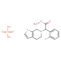 Chemical structure of methyl 2-(2-chlorophenyl)-2-{4H,5H,6H,7H-thieno[2,3-c]pyridin-6-yl}acetate; sulfuric acid - CSSB00102708440