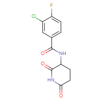 Chemical structure of 3-chloro-N-(2,6-dioxopiperidin-3-yl)-4-fluorobenzamide - CSSB00043940534
