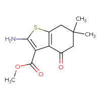 Chemical structure of methyl 2-amino-6,6-dimethyl-4-oxo-4,5,6,7-tetrahydro-1-benzothiophene-3-carboxylate - CSSB14813048882