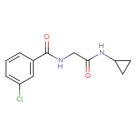 Chemical structure of 2-[(3-chlorophenyl)formamido]-N-cyclopropylacetamide - CSSB00000585049
