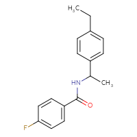 Chemical structure of N-[1-(4-ethylphenyl)ethyl]-4-fluorobenzamide - CSSB00028571330