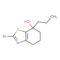 Chemical structure of 2-bromo-7-propyl-4,5,6,7-tetrahydro-1,3-benzothiazol-7-ol - CSSB20845433921