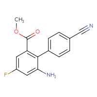 Chemical structure of methyl 6-amino-4'-cyano-4-fluoro-[1,1'-biphenyl]-2-carboxylate - CSSB06582222065