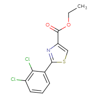 Chemical structure of ethyl 2-(2,3-dichlorophenyl)-1,3-thiazole-4-carboxylate - CSSB00000643634
