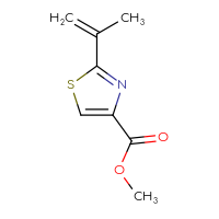 Chemical structure of methyl 2-(prop-1-en-2-yl)-1,3-thiazole-4-carboxylate - CSSB05127734583
