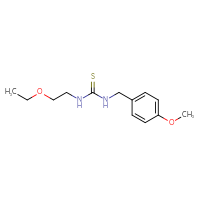 Chemical structure of 3-(2-ethoxyethyl)-1-[(4-methoxyphenyl)methyl]thiourea - CSSB02005572739