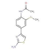 Chemical structure of N-[4-(2-amino-1,3-thiazol-4-yl)-2-(methylsulfanyl)phenyl]acetamide - CSSB02006769828