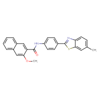 Chemical structure of 3-methoxy-N-[4-(6-methyl-1,3-benzothiazol-2-yl)phenyl]naphthalene-2-carboxamide - CSSB00121687133