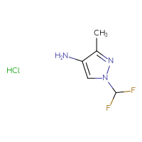 Chemical structure of 1-(difluoromethyl)-3-methyl-1H-pyrazol-4-amine hydrochloride - CSSB00025718227