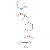 Chemical structure of tert-butyl 4-{2,2-difluoro-2-[methoxy(methyl)carbamoyl]ethyl}piperidine-1-carboxylate - CSSB06631790597
