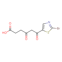 Chemical structure of 6-(2-bromo-1,3-thiazol-5-yl)-4,6-dioxohexanoic acid - CSSB21432496281