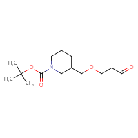 Chemical structure of tert-butyl 3-[(3-oxopropoxy)methyl]piperidine-1-carboxylate - CSSB02517440227