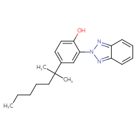 Chemical structure of 2-(2H-1,2,3-benzotriazol-2-yl)-4-(2-methylheptan-2-yl)phenol - CSSB20621673594