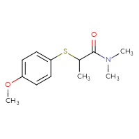 Chemical structure of 2-[(4-methoxyphenyl)sulfanyl]-N,N-dimethylpropanamide - CSSB00037147546
