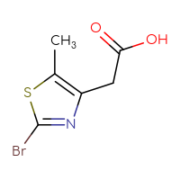 Chemical structure of 2-(2-bromo-5-methyl-1,3-thiazol-4-yl)acetic acid - CSSB00010332967