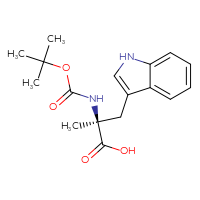 Chemical structure of (2S)-2-{[(tert-butoxy)carbonyl]amino}-3-(1H-indol-3-yl)-2-methylpropanoic acid - CSSB00049863854