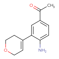 Chemical structure of 1-[4-amino-3-(3,6-dihydro-2H-pyran-4-yl)phenyl]ethan-1-one - CSSB06594948523
