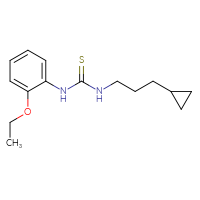 Chemical structure of 3-(3-cyclopropylpropyl)-1-(2-ethoxyphenyl)thiourea - CSSB01655545887