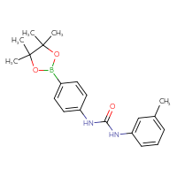 Chemical structure of 3-(3-methylphenyl)-1-[4-(4,4,5,5-tetramethyl-1,3,2-dioxaborolan-2-yl)phenyl]urea - CSSB00041904514