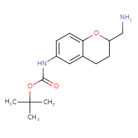 Chemical structure of tert-butyl N-[2-(aminomethyl)-3,4-dihydro-2H-1-benzopyran-6-yl]carbamate - CSSB06788430407