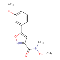 Chemical structure of N-methoxy-5-(3-methoxyphenyl)-N-methyl-1,2-oxazole-3-carboxamide - CSSB04086134116