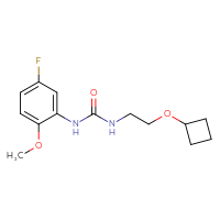 Chemical structure of 3-(2-cyclobutoxyethyl)-1-(5-fluoro-2-methoxyphenyl)urea - CSSB02031062696