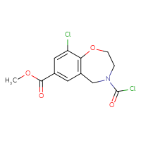 Chemical structure of methyl 4-(carbonochloridoyl)-9-chloro-2,3,4,5-tetrahydro-1,4-benzoxazepine-7-carboxylate - CSSB21224772868