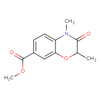 Chemical structure of methyl 2,4-dimethyl-3-oxo-3,4-dihydro-2H-1,4-benzoxazine-7-carboxylate - CSSB00025730611