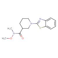 Chemical structure of 1-(1,3-benzothiazol-2-yl)-N-methoxy-N-methylpiperidine-3-carboxamide - CSSB00104526468