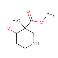 Chemical structure of methyl 4-hydroxy-3-methylpiperidine-3-carboxylate - CSSB00015595204