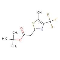Chemical structure of tert-butyl 2-[5-methyl-4-(trifluoromethyl)-1,3-thiazol-2-yl]acetate - CSSB00020648783