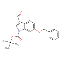 Chemical structure of tert-butyl 6-(benzyloxy)-3-formyl-1H-indole-1-carboxylate - CSSB00010163178