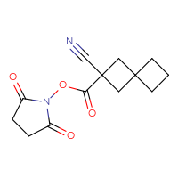 Chemical structure of 2,5-dioxopyrrolidin-1-yl 2-cyanospiro[3.3]heptane-2-carboxylate - CSSB20270128571