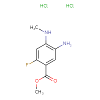 Chemical structure of methyl 5-amino-2-fluoro-4-(methylamino)benzoate dihydrochloride - CSSB20963522771