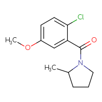Chemical structure of 1-(2-chloro-5-methoxybenzoyl)-2-methylpyrrolidine - CSSB06405954199