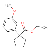 Chemical structure of ethyl 1-(3-methoxyphenyl)cyclopentane-1-carboxylate - CSSB02001000917
